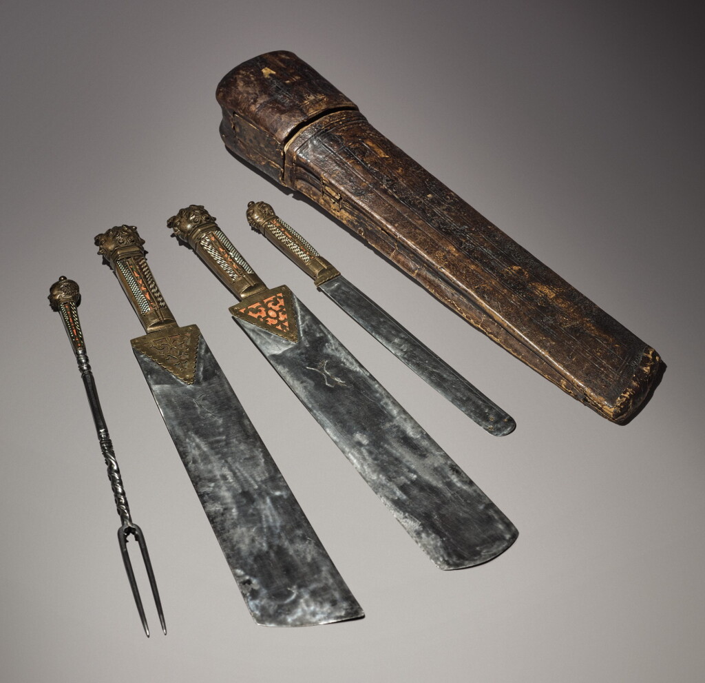 View full screen - View 1 of Lot 173. SOUTH GERMAN, PERHAPS MUNICH, MID-16TH CENTURY | FOUR-PIECE SET OF PRESENTATION CUTLERY .