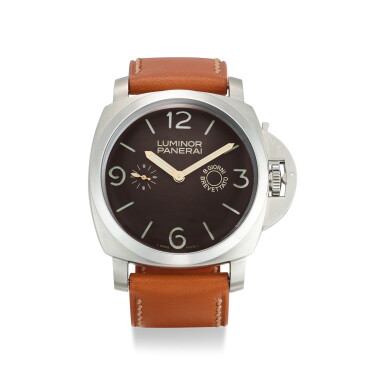 View full screen - View 1 of Lot 351. PANERAI | LUMINOR 1950 8 DAYS, REFERENCE PAM 203 A LIMITED EDITION STAINLESS STEEL WRISTWATCH WITH AN EARLY HISTORIC MOVEMENT AND 8 DAYS POWER RESERVE, CIRCA 2007.