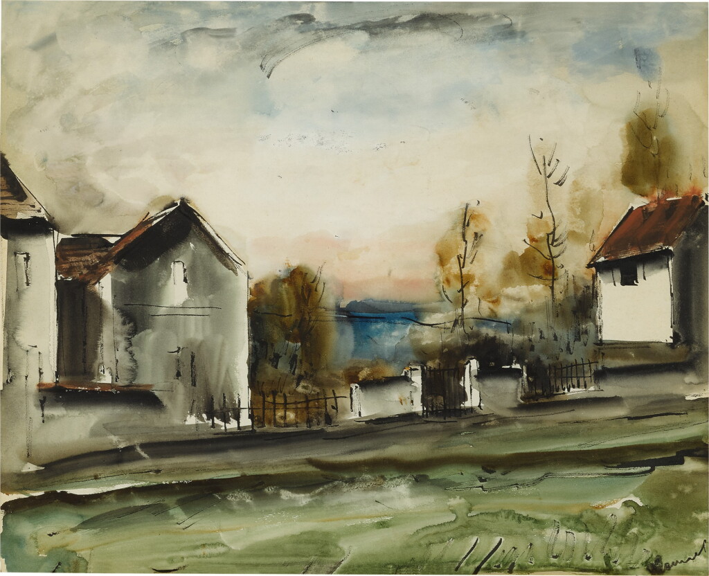 View full screen - View 1 of Lot 48. Maisons au bord de la route.