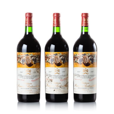 View full screen - View 1 of Lot 1102. Château Mouton Rothschild 1987 (3 MAG).