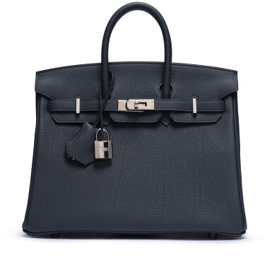 View full screen - View 1 of Lot 65. Gris Misty Togo Birkin 25 Palladium Hardware, 2024.