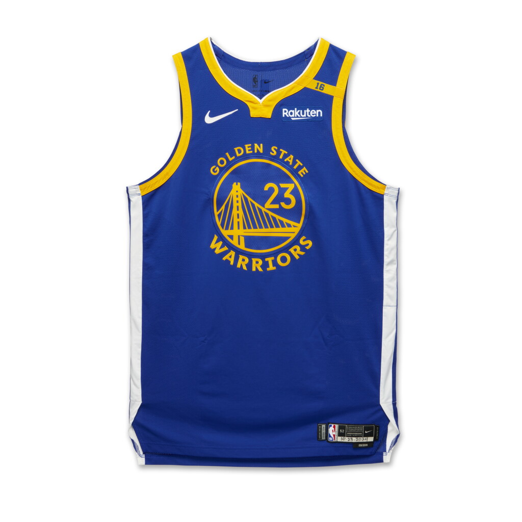 View full screen - View 1 of Lot 47. Draymond Green Golden State Warriors 2024-2025 Kia NBA Tip-Off Game Worn Icon Edition Jersey.