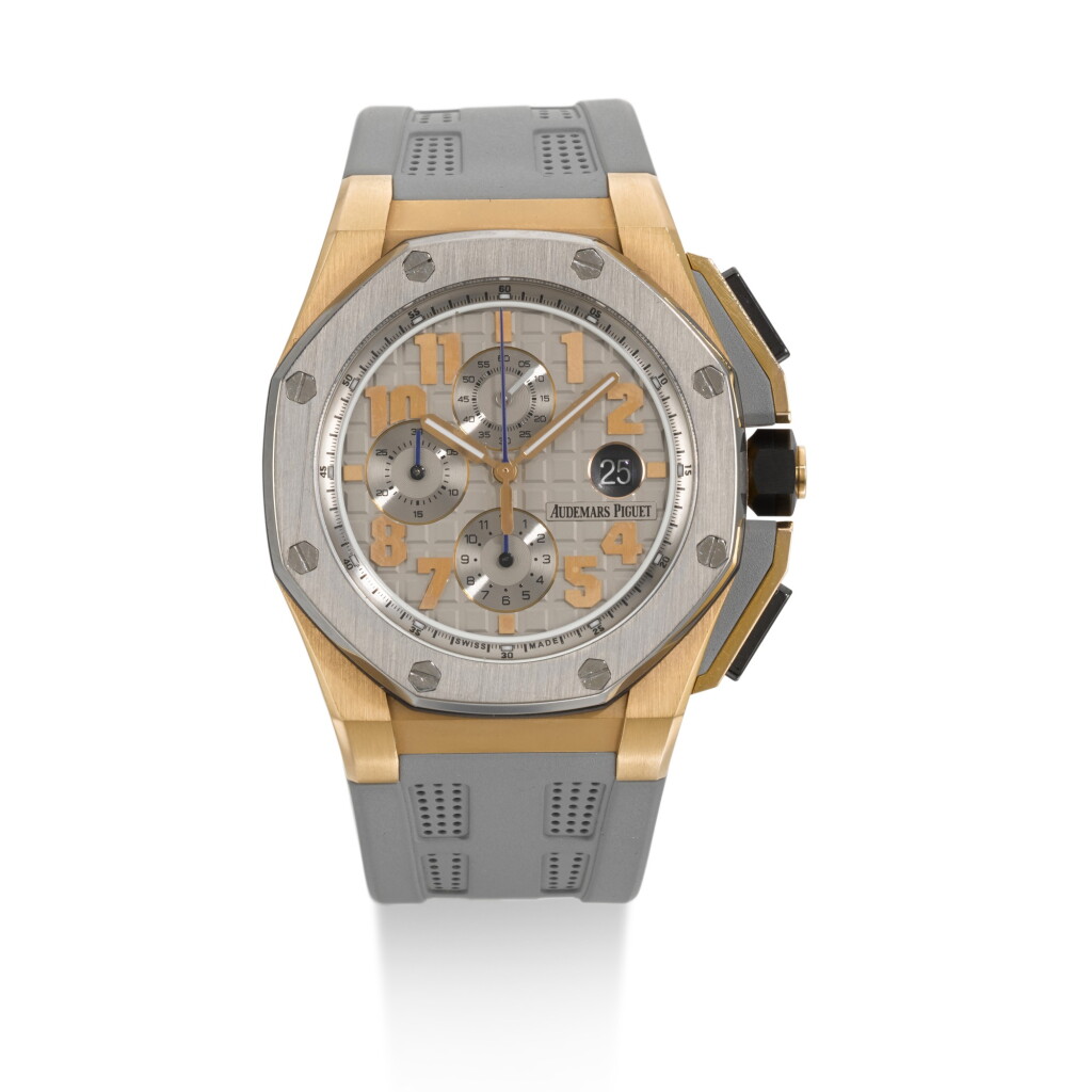 全萤幕检视 - 查看325AUDEMARS PIGUET | ROYAL OAK OFFSHORE LEBRON JAMES, REFERENCE 26210OI.00.A109CR.01, LIMITED EDITION PINK GOLD AND TITANIUM CHRONOGRAPH WRISTWATCH WITH DATE, NUMBER 483/600 CIRCA 2013的1