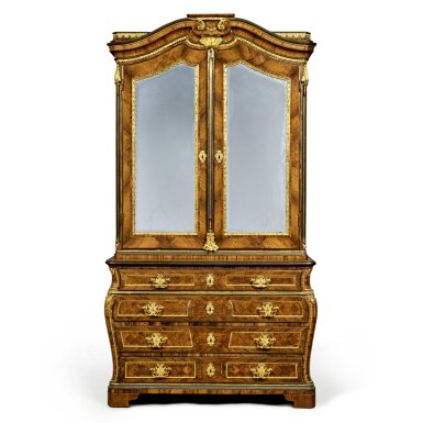View full screen - View 1 of Lot 53. An Important Saxon Rococo Gilt-Bronze Mounted and Brass Inlaid Rosewood and Walnut Parquetry Cabinet, attributed to Johann Gottfried Leuchte and possibly Michael Kimmel, Dresden Circa 1745-50.