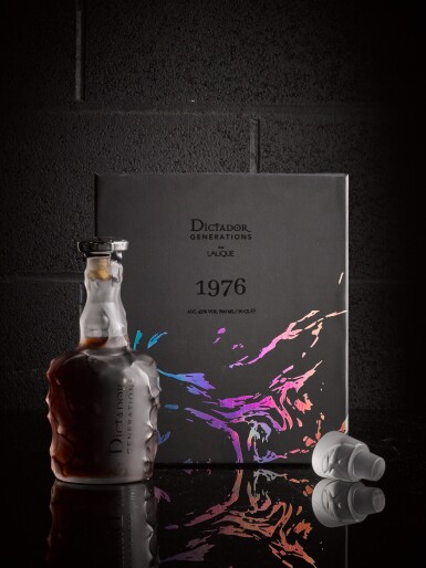 View full screen - View 1 of Lot 39. Dictador Generations In Lalique 'The Proof Bottle' 43.0 abv 1976 .