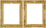 A pair of Louis XIII- XIV carved & gilt limewood flower corner frames