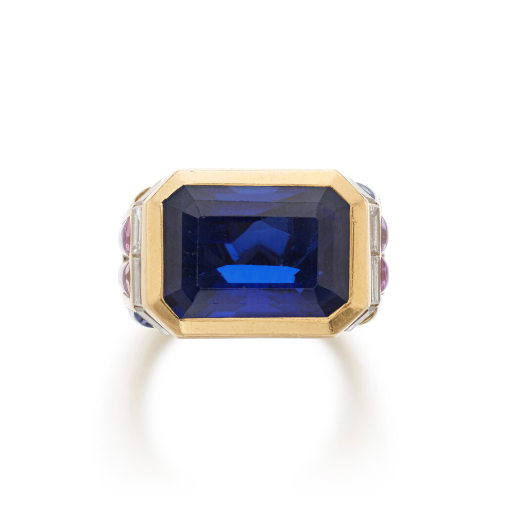 View full screen - View 1 of Lot 506. Unique Sapphire, Coloured Sapphire and Diamond ‘Laca’ Ring.