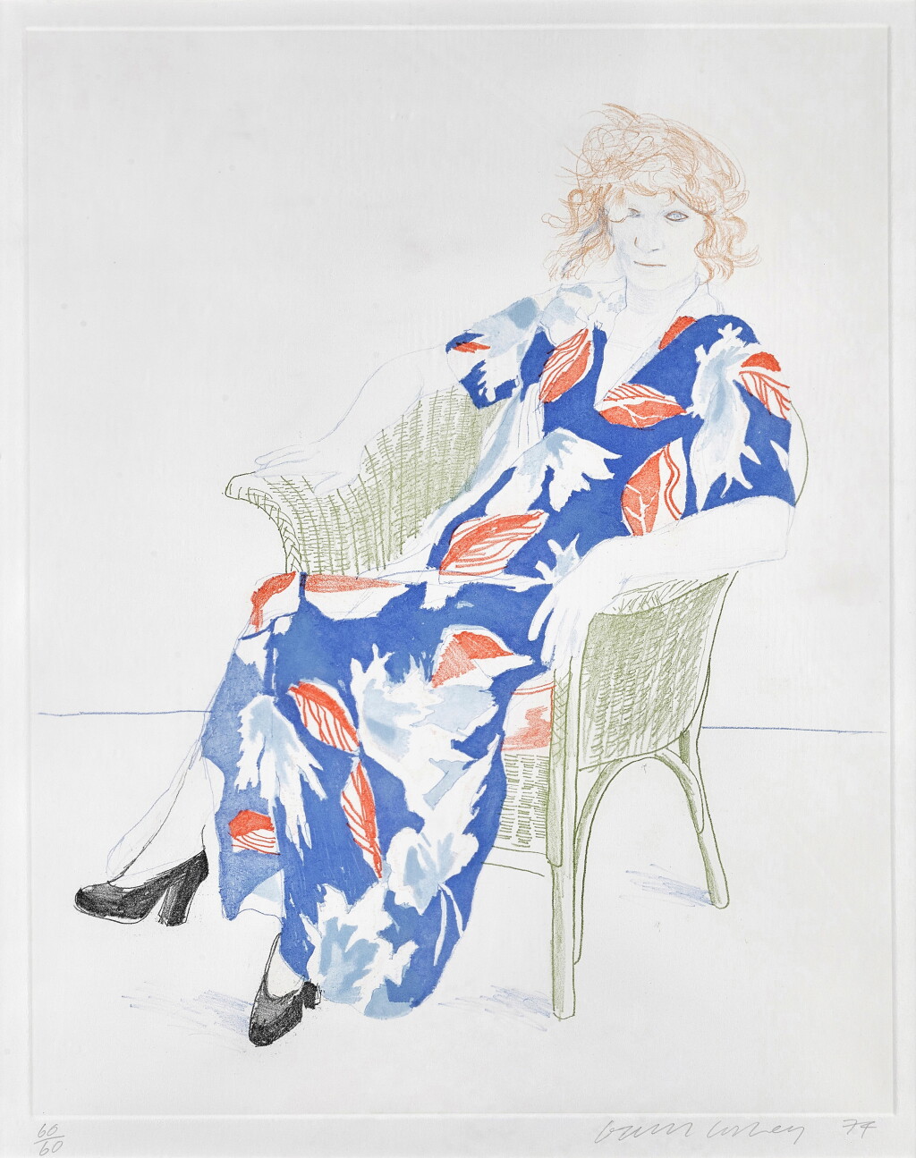 View full screen - View 1 of Lot 13. Celia in a Wicker Chair.