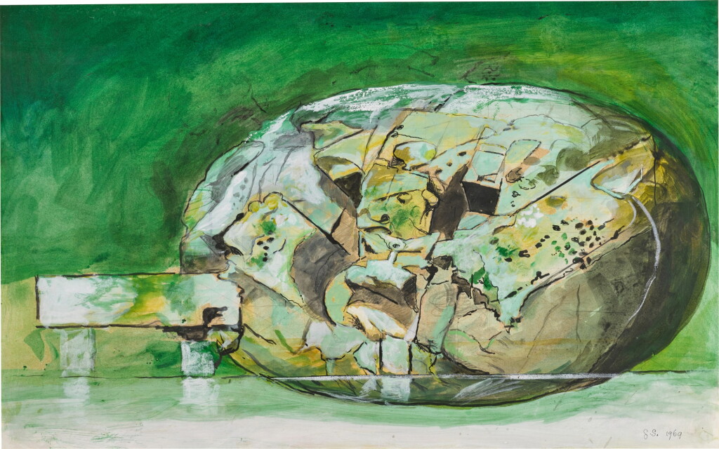View full screen - View 1 of Lot 370. STUDY LANDSCAPE WITH OVAL ROCK.