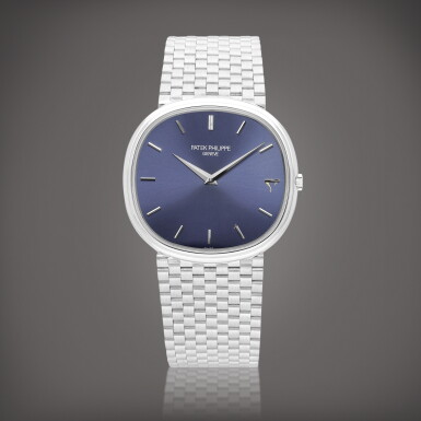 View full screen - View 1 of Lot 8814. Ellipse, Reference 3739 | A white gold bracelet watch, Circa 1977 | 百達翡麗 Ellipse 型號3739 | 白金鏈帶腕錶,約1977年製.