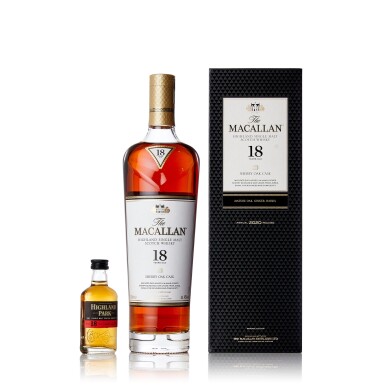 View full screen - View 1 of Lot 5016. The Macallan 18 Year Old 43.0 abv NV (1 bt70) & Highland Park 18 Year Old 43.0 abv NV (1 bt5).