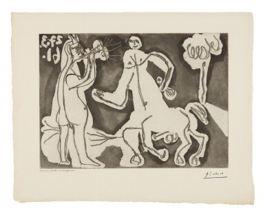 View full screen - View 1 of Lot 85. PABLO PICASSO | CENTAURE ET FAUNE FLÛTISTE (BA. 1090).