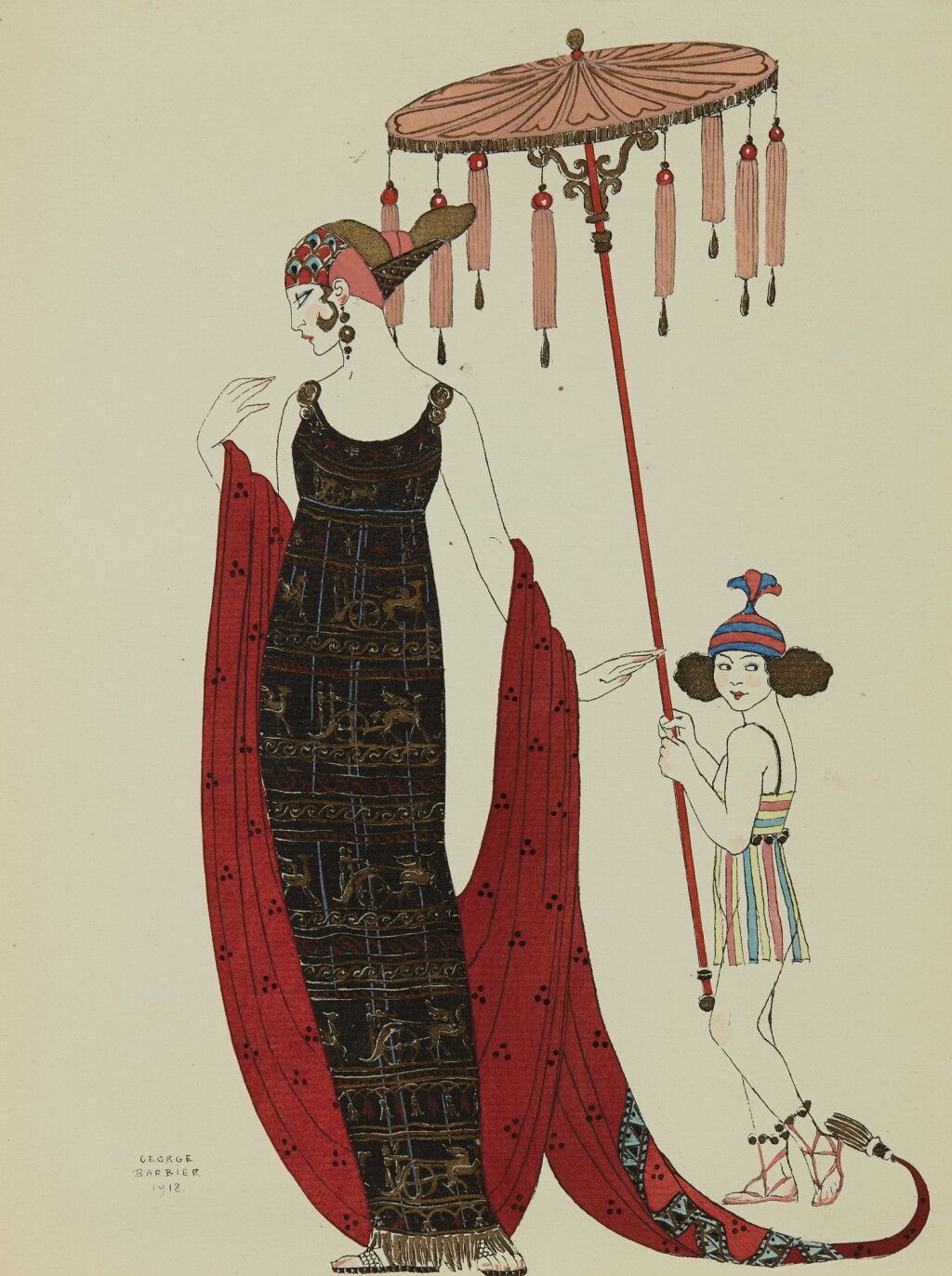 View full screen - View 1 of Lot 103. BARBIER, GEORGES | Vingt-cinq costumes pour le theater. Paris: Camille Bloch & Jules Meynial, 1927.