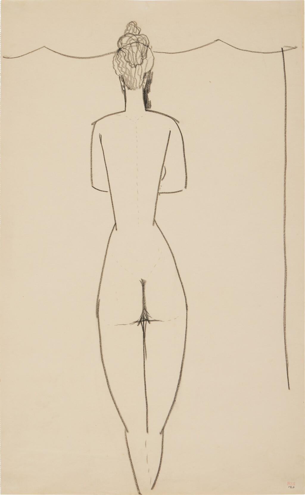 View full screen - View 1 of Lot 208. Femme nue vue de dos.