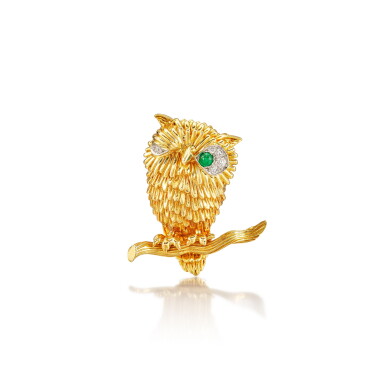 View full screen - View 1 of Lot 1801. Emerald and Diamond Clip Brooch, 1960s | 梵克雅寶|祖母綠 配 鑽石 胸針,約1960年代.