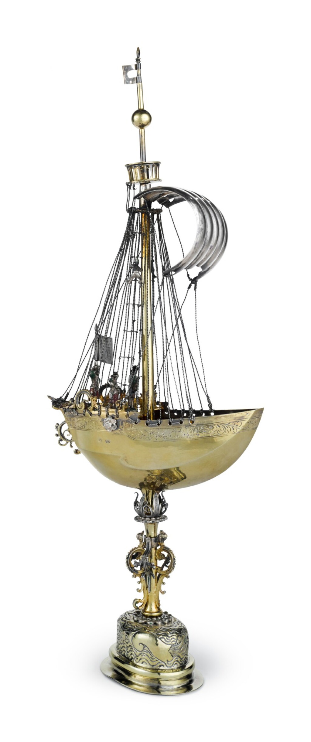 View full screen - View 1 of Lot 41. A German Parcel-Gilt Silver Nef, Tobias Wolff, Nuremberg, Circa 1620.