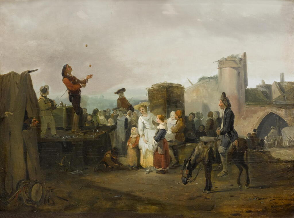 View full screen - View 1 of Lot 75. PHILIBERT LOUIS DEBUCOURT | A village fair: Le Jongleur.