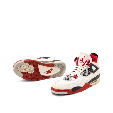 View full screen - View 1 of Lot 5. Michael Jordan 1989 Game Worn & Signed Air Jordan IV ‘Fire Red’ | Second Highest Career Assists.