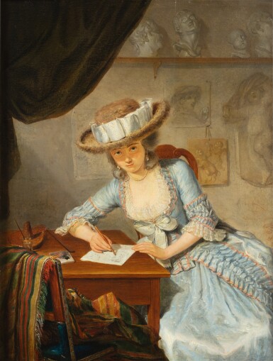 View full screen - View 1 of Lot 37. Presumed portrait of the artist's sister Marie-Lambertine Coclers | Portrait présumé de la sœur de l'artiste Marie-Lambertine Coclers.