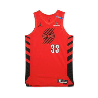 View full screen - View 1 of Lot 258. Toumani Camara Portland Trail Blazers 2024-2025 Emirates NBA Cup Game Worn Statement Edition Jersey .