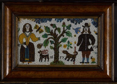 View full screen - View 1 of Lot 1038. Charles II Beadwork Picture, dated 1657.