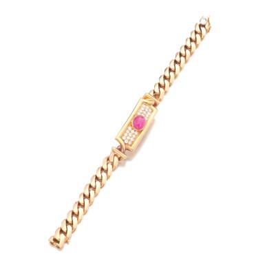 View full screen - View 1 of Lot 831. Ruby and diamond bracelet.