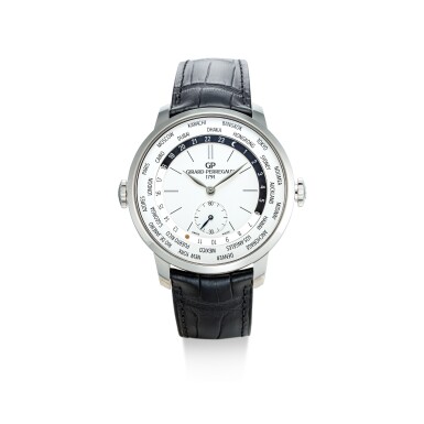 View full screen - View 1 of Lot 855. GIRARD-PERREGAUX | 1966 WW.TC, REFERENCE 49557, A STAINLESS STEEL WORLD TIME WRISTWATCH WITH DAY AND NIGHT INDICATION, CIRCA 2018.