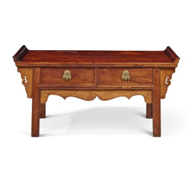 View full screen - View 1 of Lot 43. A 'huanghuali' two-drawer altar coffer (Lianerchu), Late Qing dynasty.