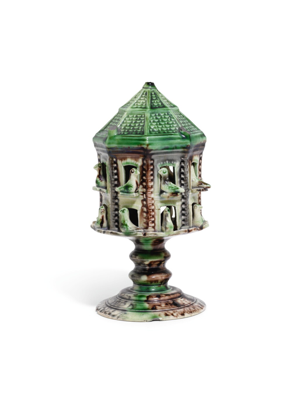 View full screen - View 1 of Lot 131. A STAFFORDSHIRE CREAMWARE MODEL OF A DOVECOTE, CIRCA 1755,.