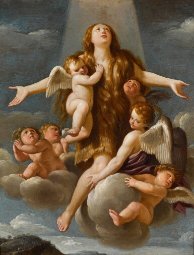 View full screen - View 1 of Lot 210. Saint Mary of Egypt borne by angels.