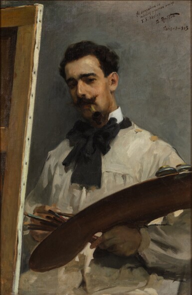 View full screen - View 1 of Lot 75. Portrait of the painter T. S. Freire | Portrait du peintre T. S. Freire.
