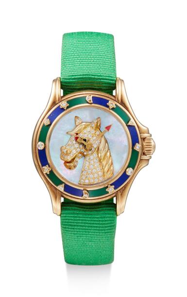 View full screen - View 1 of Lot 8080. MAUBOUSSIN | A YELLOW GOLD AND DIAMOND-SET WRISTWATCH WITH MOTHER-OF-PEARL DIAL, CIRCA 2000.