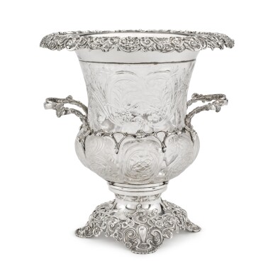 View full screen - View 1 of Lot 201. An Edwardian silver-mounted cut glass wine cooler, 1901.