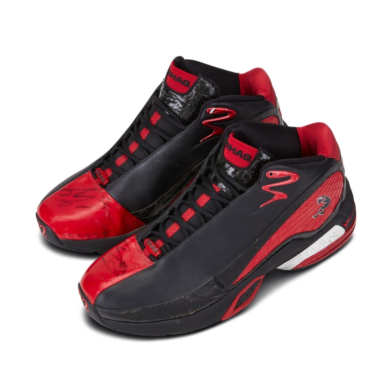 Shaq Shoes Shaquille O'Neal Game Worn Dual Signed Dunkman Signed