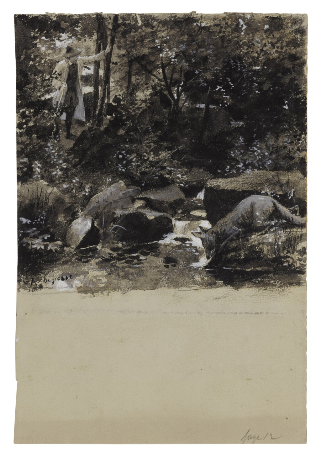 View full screen - View 1 of Lot 278. A) Ursus and Homo in a woodland clearing B) Figure on a cliff.
