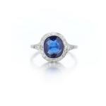 Sapphire and diamond ring (Anello con zaffiro e diamanti)