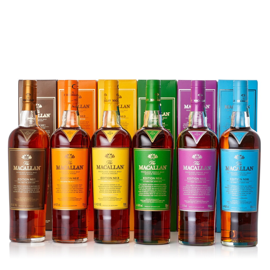 View full screen - View 1 of Lot 6067. The Macallan Edition No. 1 - 6 Set NV (6 BT70).