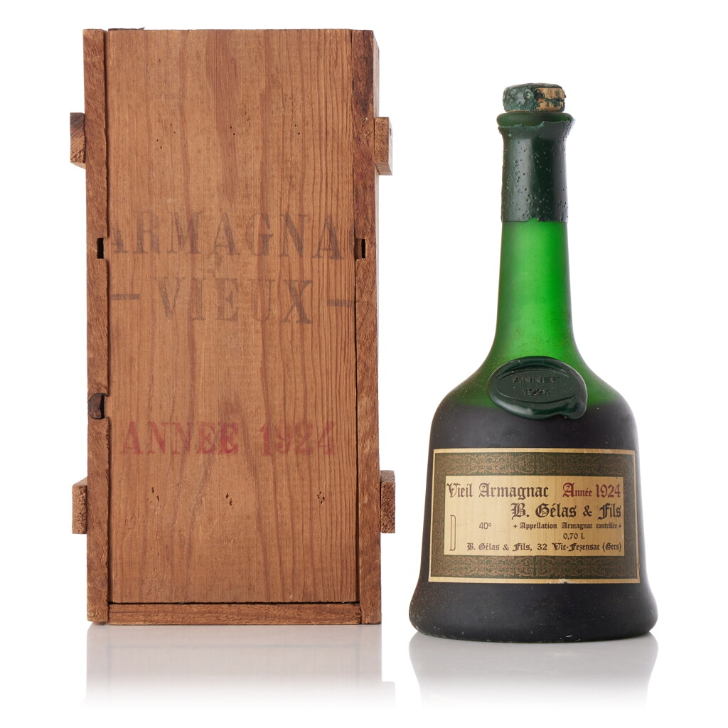 View full screen - View 1 of Lot 6662. B.Gelas Vintage Armagnac 40.0 abv 1924 (1 BT70).