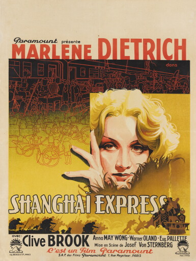 View full screen - View 1 of Lot 28. Shanghai Express (1932) poster, French.