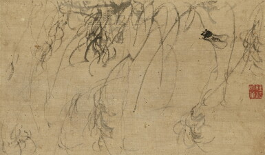 View full screen - View 1 of Lot 6151. 李方膺 柳蟬圖 | Li Fangying, Willow and Cicada.
