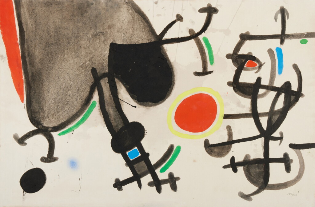 View full screen - View 1 of Lot 432. Homme et femme devant le soleil.