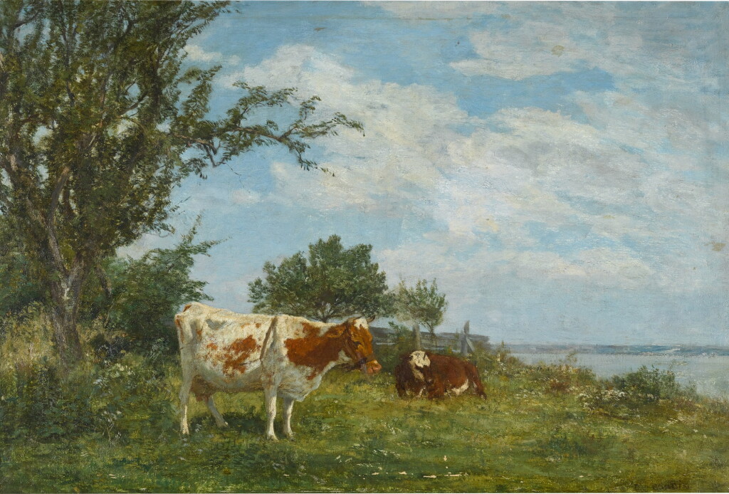 View full screen - View 1 of Lot 10. Vaches au pré environs d’Honfleur.