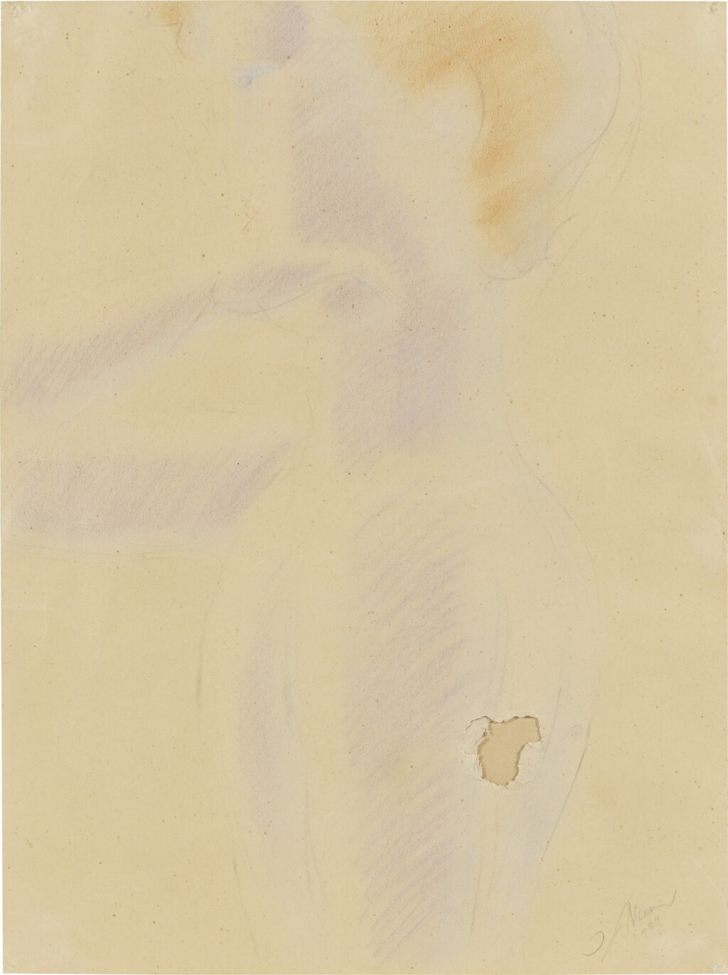 View full screen - View 1 of Lot 59. Halbfigur eines Jünglings mit Handgeste (Half Figure of a Young Boy with Hand Gesture) .