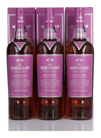 View full screen - View 1 of Lot 72. The Macallan Edition No.5 48.5 abv NV (3 BT 75cl).