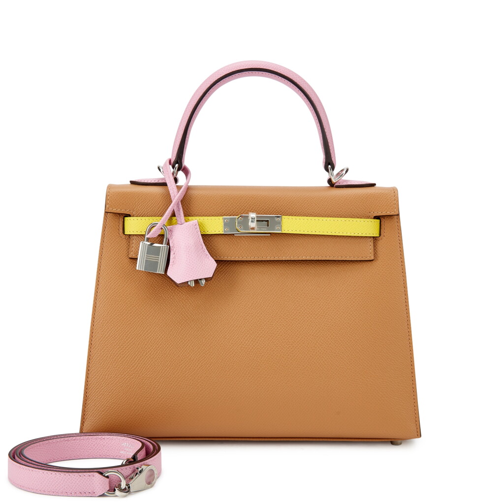 View full screen - View 1 of Lot 6111. Limited Edition Chai, Lime and Mauve Sylvestre Tri-color Epsom Kelly 25 Sellier Palladium Hardware, 2023.