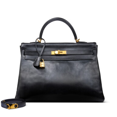 View full screen - View 1 of Lot 108. Black Box Kelly 35 Retourné Gold Hardware, 1992.