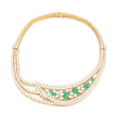 View full screen - View 1 of Lot 874. Emerald and diamond necklace, Boucheron.