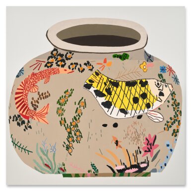 View full screen - View 1 of Lot 8506. Jonas Wood 喬納斯・伍德 | M.S.F. Fish Pot #4 M.S.F. 魚紋罐 #4.