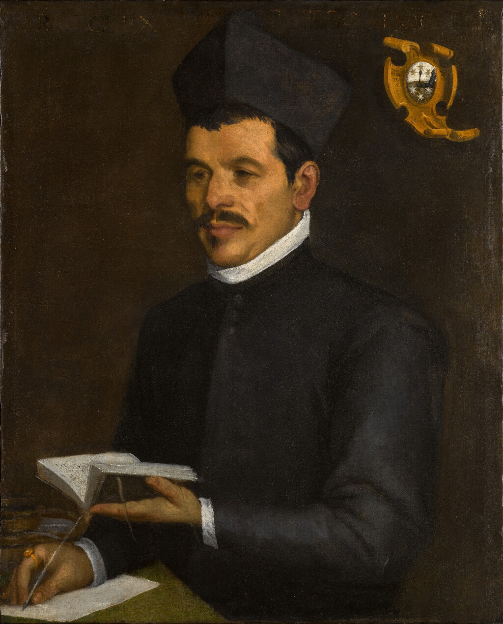 View full screen - View 1 of Lot 85. SCHOOL OF MADRID, 17TH CENTURY | PORTRAIT OF A PROTONOTARY.