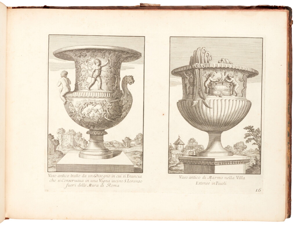 View full screen - View 1 of Lot 48. Aquila, Raccolta di vasi diversi, Rome, 1713, contemporary mottled calf.
